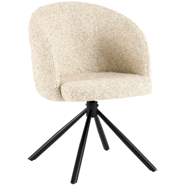 Giga Meubel Eetkamerstoel Emilia - Beige - Draaibaar - Set van 2