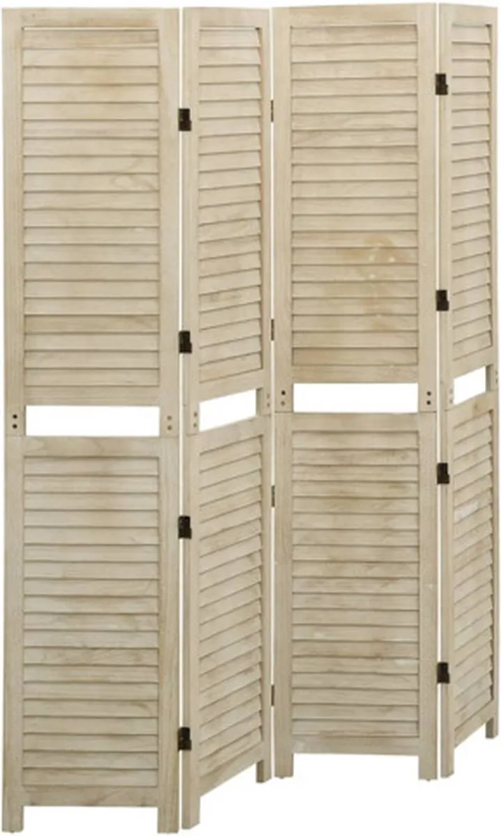 vidaXL Kamerscherm met 4 panelen massief paulowniahout bruin, foto 2