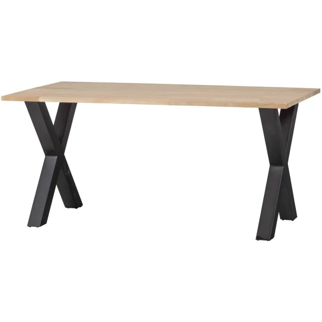 WOOOD Tablo Tafel met Alkmaar Poot - Eiken/Metaal - 75x160x90 untreated