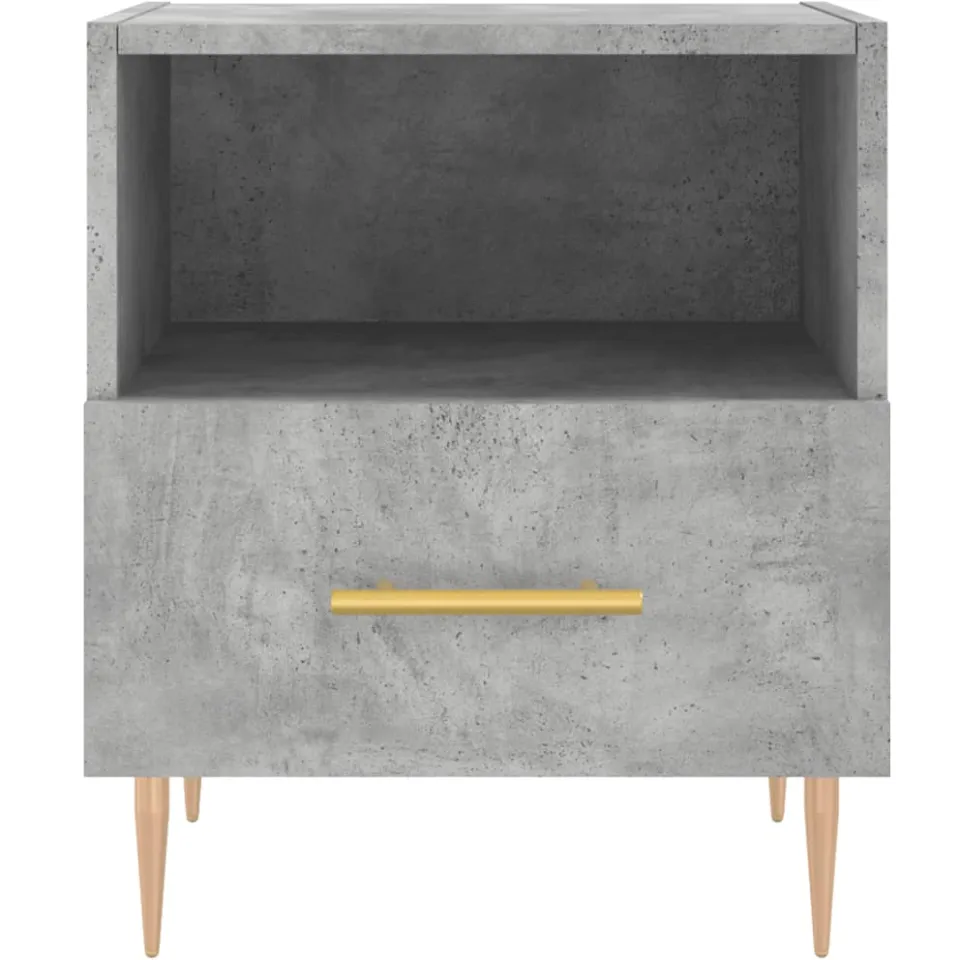 vidaXL Nachtkastjes 2 st 40x35x47,5 cm bewerkt hout betongrijs grijs, foto 4