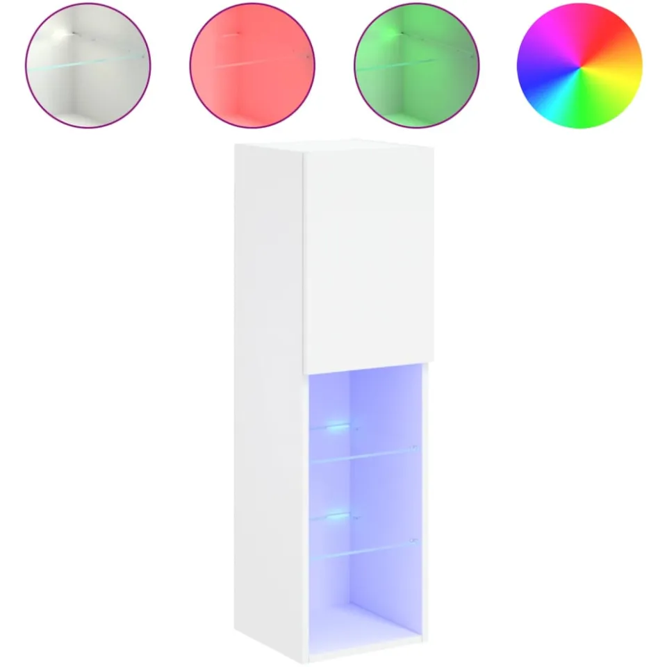vidaXL Tv-meubel met LED-verlichting 30,5x30x102 cm wit, foto 3