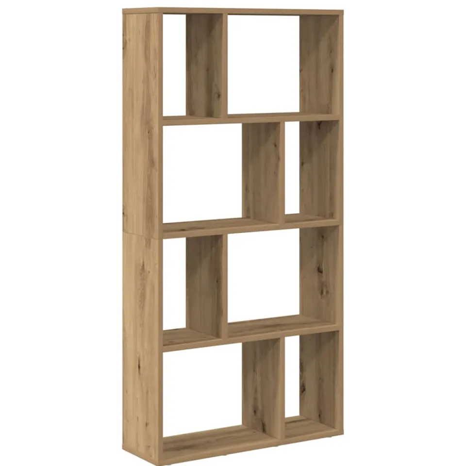 vidaXL Boekenkast 60x20x120,5 cm bewerkt hout artisanaal eikenkleurig Bruin