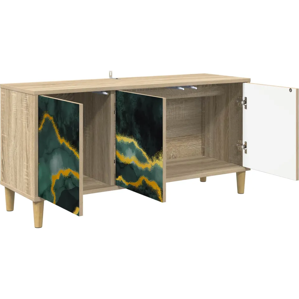 vidaXL Tv-meubel WIJHE 102 x 33 x 50 cm Sonoma Bewerkt hout Bruin