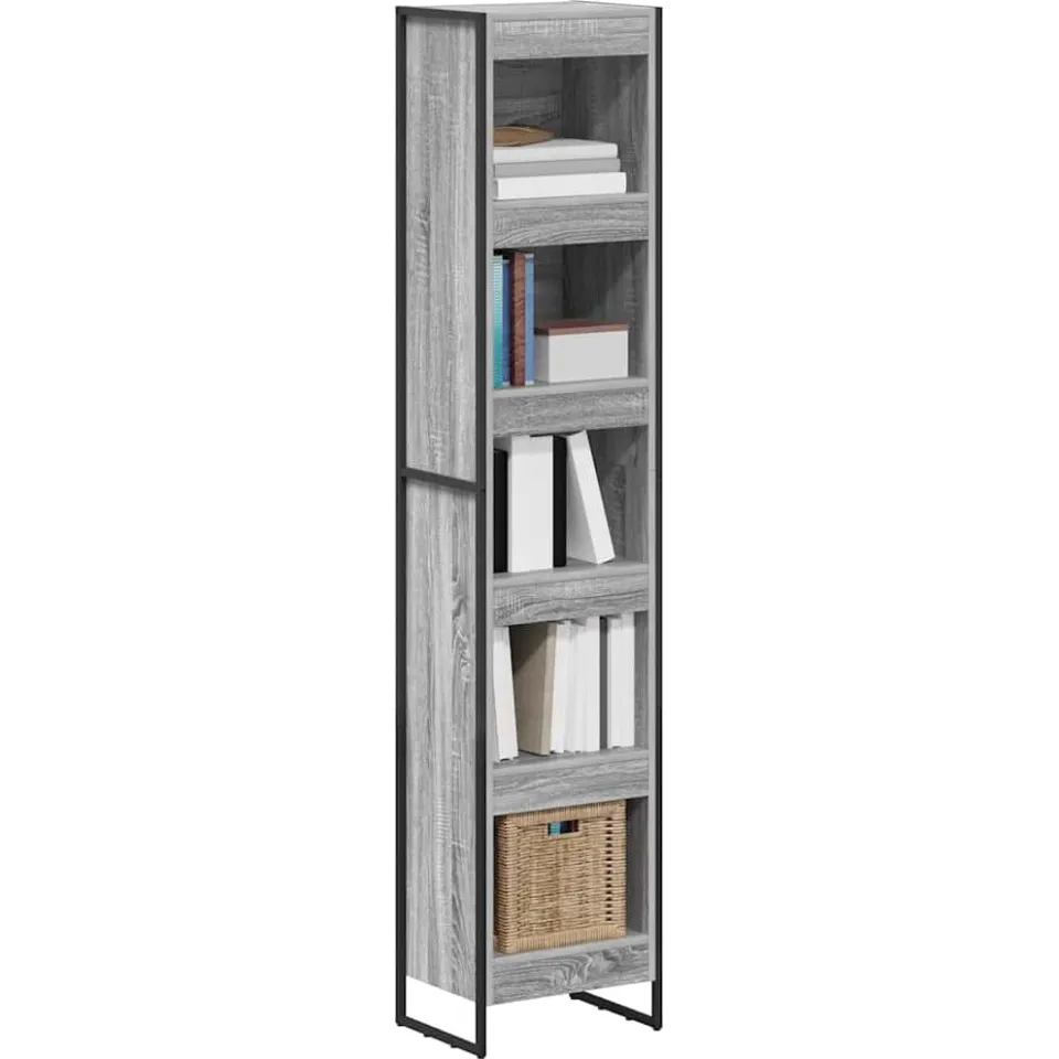 vidaXL Boekenkast 40 x 30 x 189,5 cm Bewerkt hout Grijs Sonoma