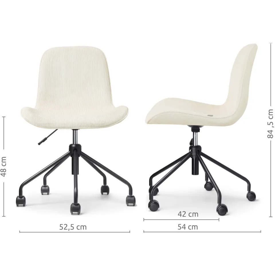 Nolon Nout-Fé bureaustoel rib beige - zwart onderstel, foto 3