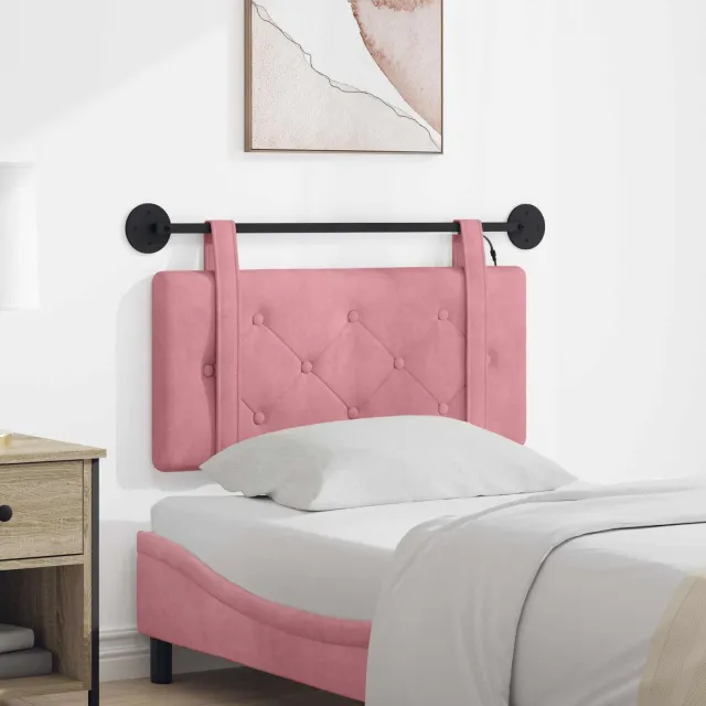 vidaXL Hangend hoofdbord Roze Fluweel