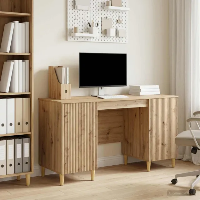 vidaXL Bureau Artisanaal eiken Bewerkt hout 142,5 x 50 x 75 cm Bruin