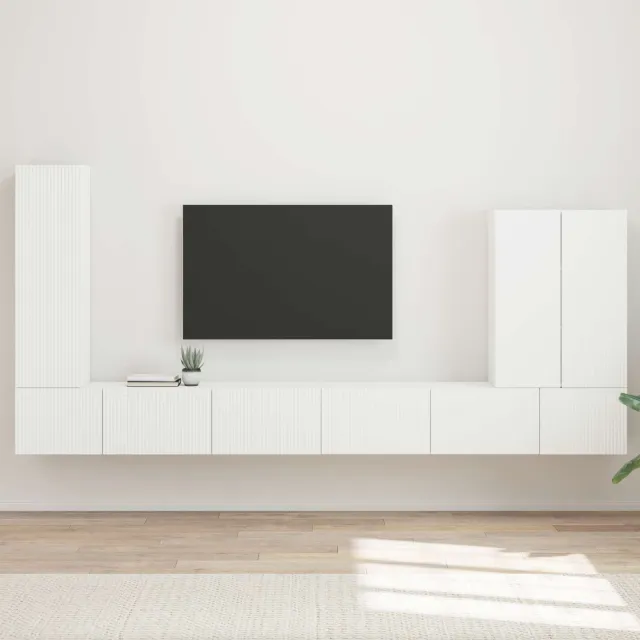 vidaXL TV Wandkast Set 6 st Wit