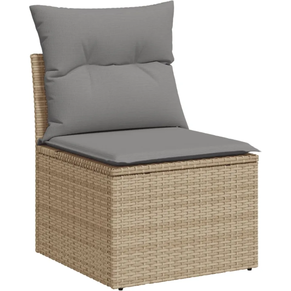 vidaXL Patio Sofa Set 5-zits Mix Beige en Lichtgrijs