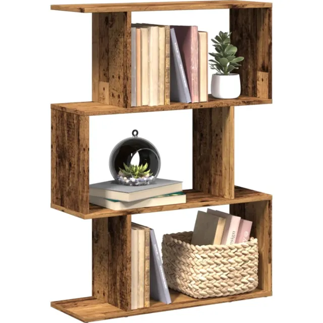 vidaXL Kamerscherm / boekenkast 3-laags 70x24x97 cm hout oud hout Bruin