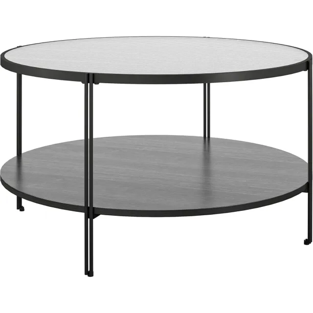 Notio Living Wainwright-Accenttafel - Glas/Eikenlook - Zwart Zwarte eik