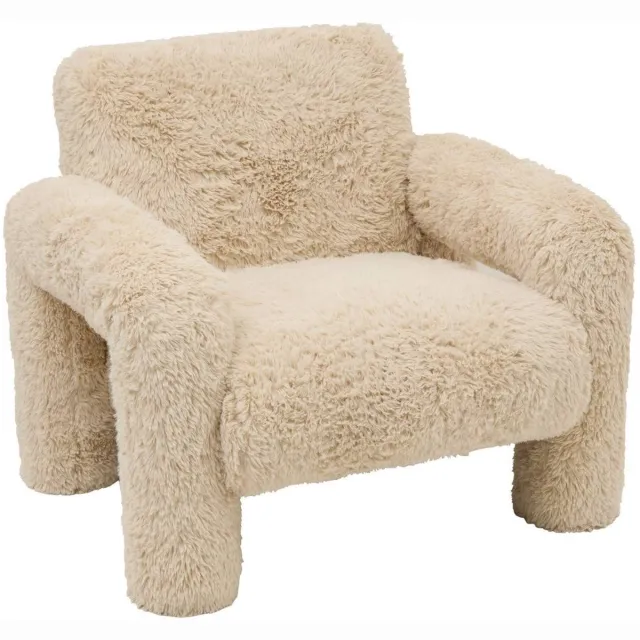 Atmosphera Créateur d'intérieur® Elyon-fauteuil met bontbekleding, hoogte 72 cm, beige Crème