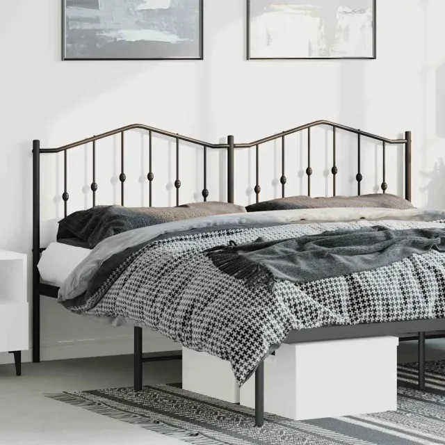 vidaXL Vervangend hoofdbord 193 cm metaal zwart