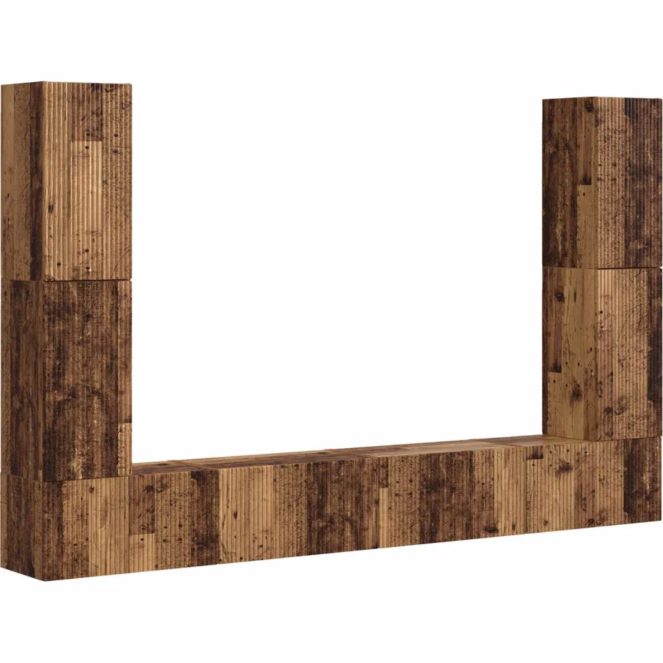 vidaXL Tv-meubelset 8 st 31 x 30 x 60 cm Oud Hout bruin, foto 3