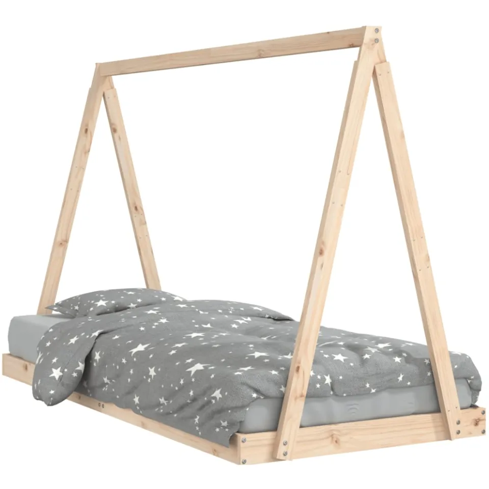 vidaXL Kinderbedframe 90x200 cm massief grenenhout bruin, foto 3