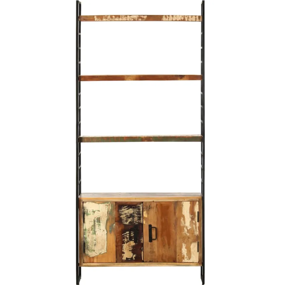 vidaXL Boekenkast met 4 schappen 80x30x180 cm massief gerecycled hout bruin, foto 2