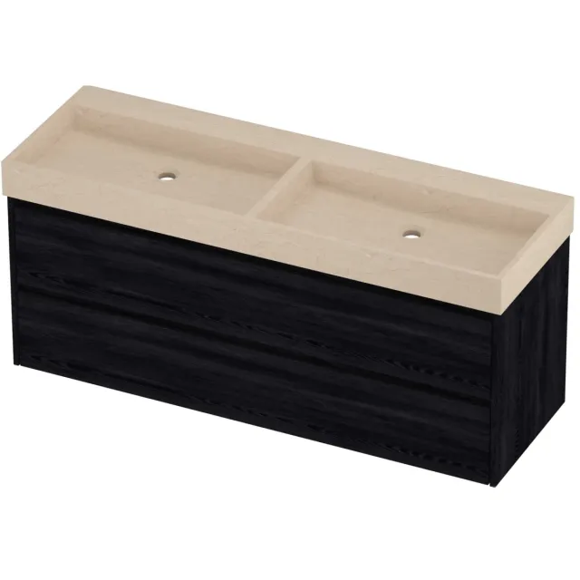 Proline Evoli Badmeubelset Hardsteen Loft Dubbel 140x46x62 cm Sand Stone Black Oak