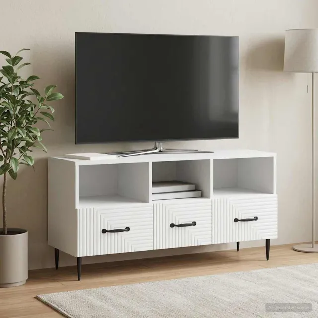 vidaXL TV-kast met lade Wit 102 x 34,5 x 50 cm Bewerkt hout, foto 2
