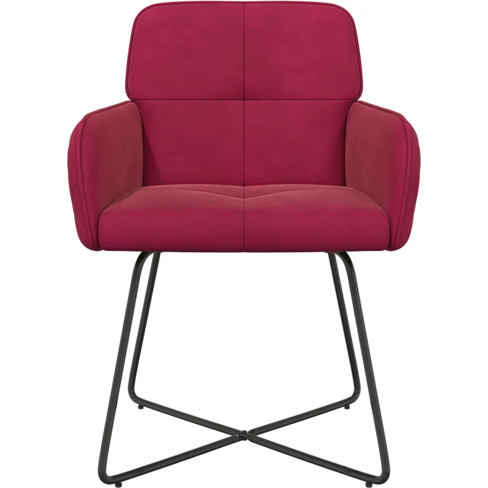 vidaXL Eettafelstoelen 2 st fluweel Wijnrood 59 x 56,5 x 86 cm