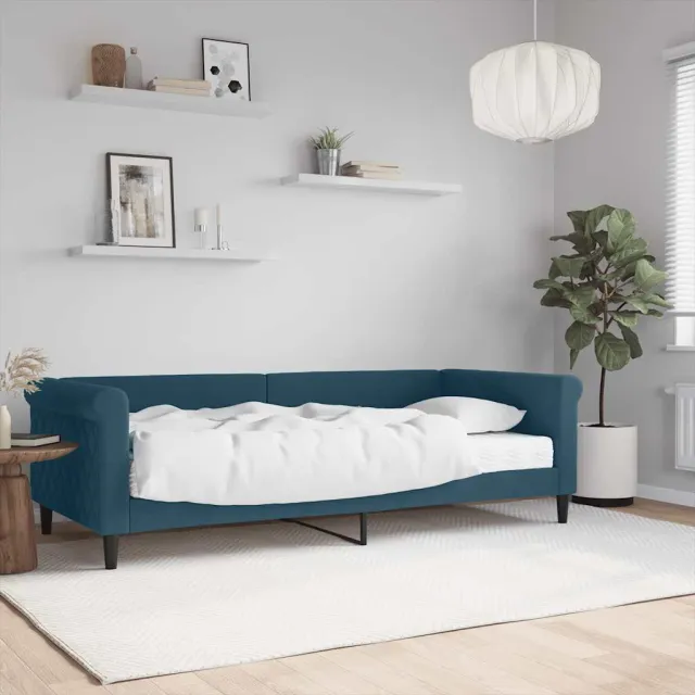 vidaXL Slaapbank met matras 90x200 cm fluweel donkergrijs