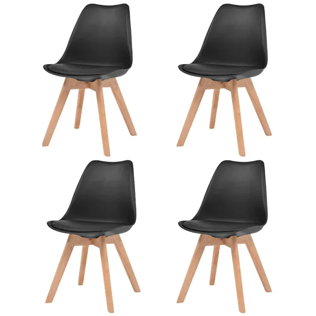 vidaXL Eetkamerstoelen 4 st kunststof zwart