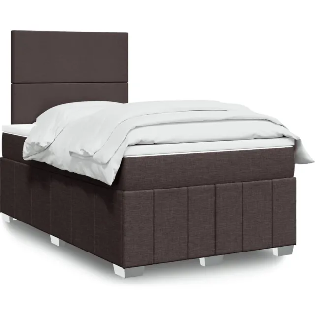 vidaXL Boxspring met matras stof donkerbruin 120x190 cm bruin