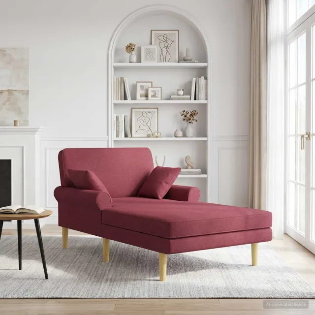 vidaXL Chaise longue Wijnrood Stof Bordeauxrood