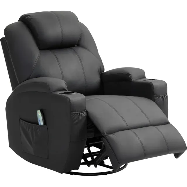 GranMaison Massagestoel - Relaxfauteuil - Zetel - 1 persoons - Met armleuning - Zeer comfortabel - Elektrisch - Zwart Zwart-2