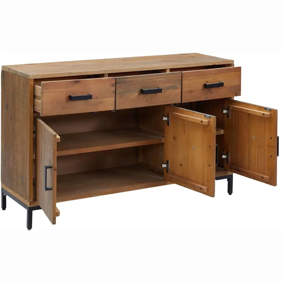 vidaXL Dressoir 110x35x70 cm massief grenenhout bruin, foto 4