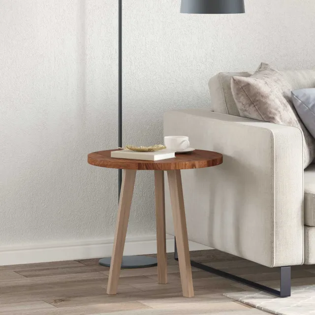 vidaXL Tafelblad Ø 50 x 2,5 cm Rond Massief Eikenhout Licht Bruin