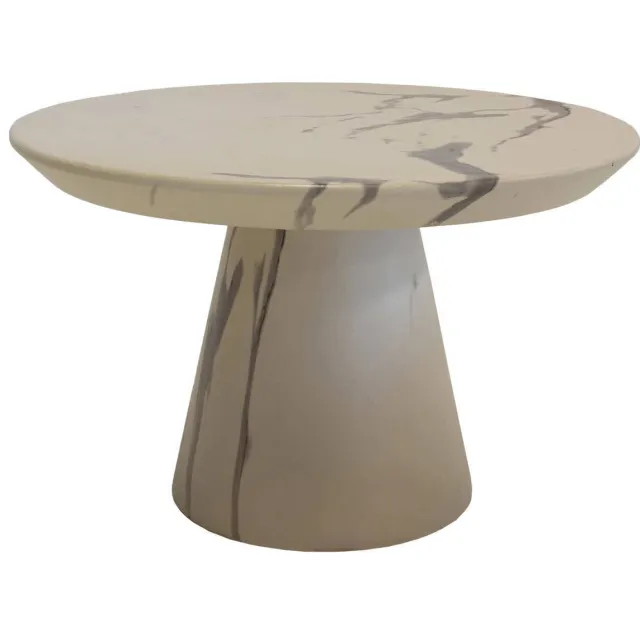 Giga Meubel Salontafel Flen Rond - Marmerlook - 60x60x38cm