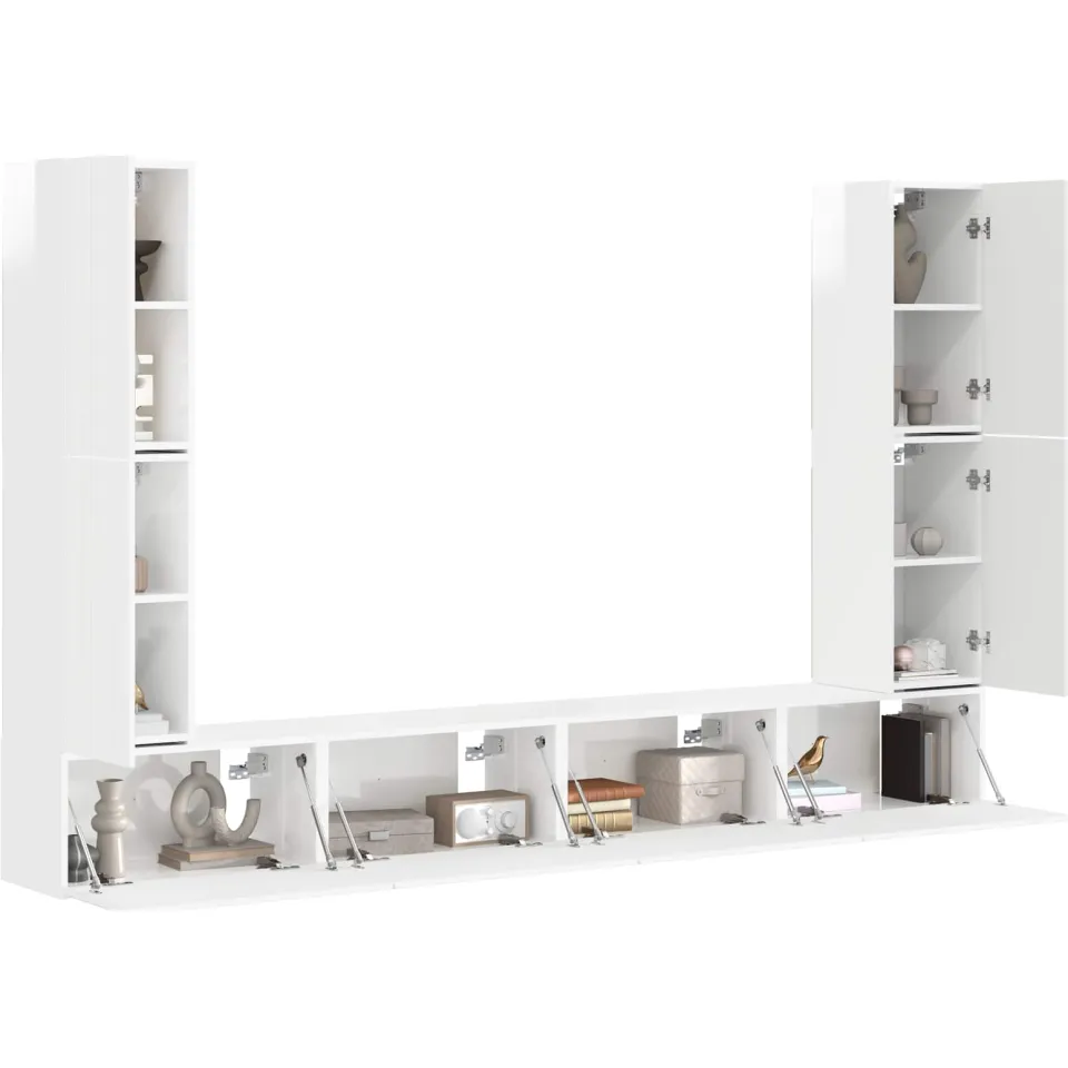 vidaXL Tv-meubelset 8 st 31 x 30 x 60 cm Hoogglans wit