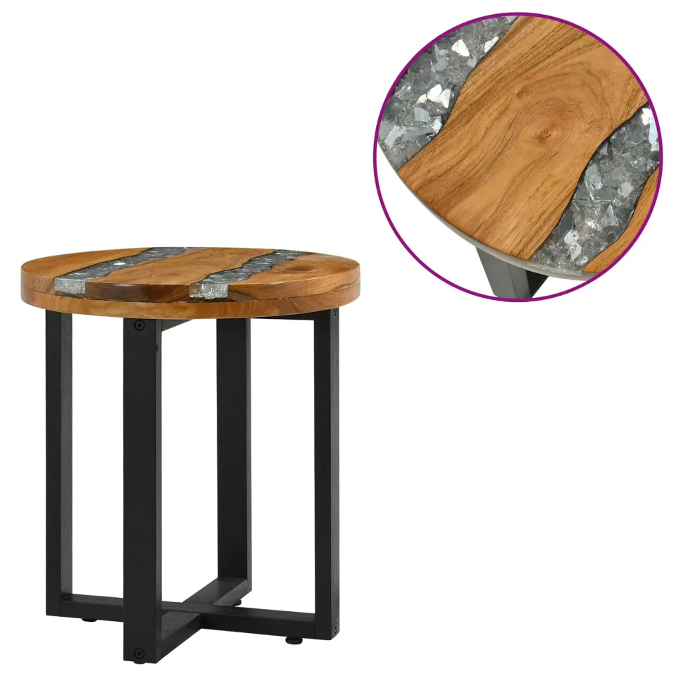 vidaXL Salontafel WEERT Bruin 40 x 40 x 45 cm Massief Teakhout