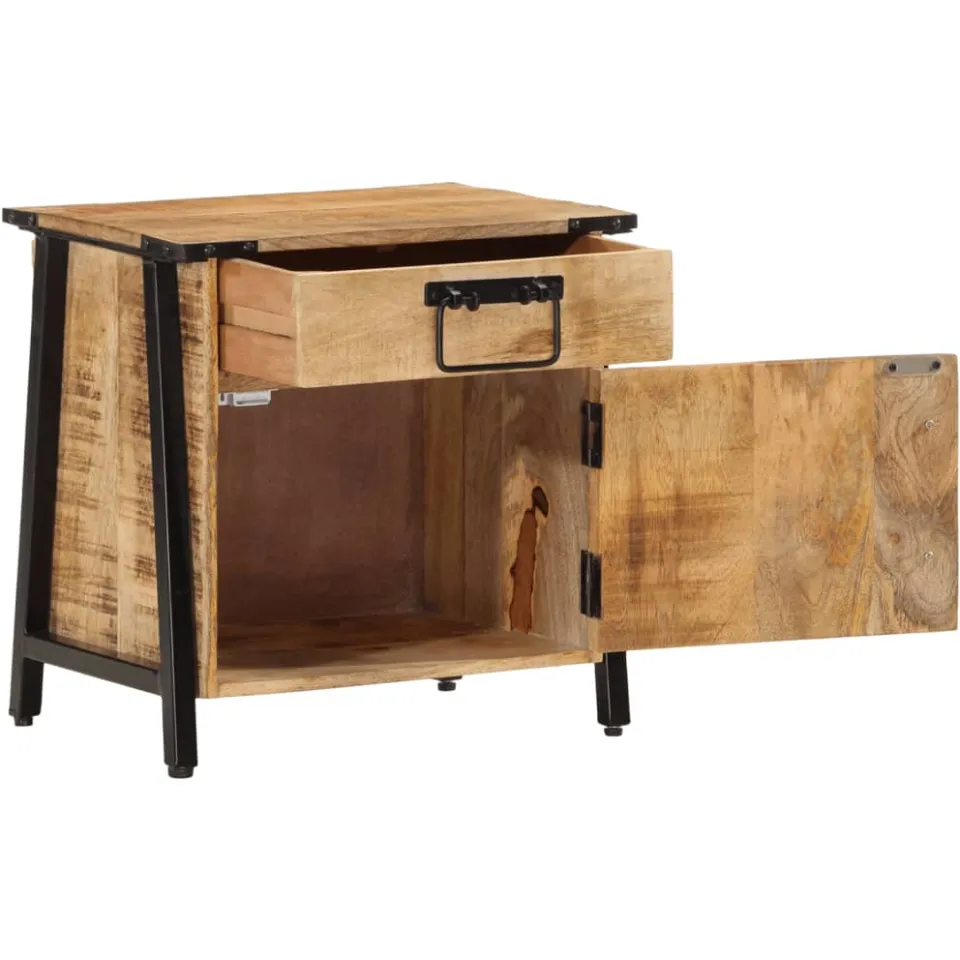 vidaXL Nachtkastje 40x30x42 cm massief mangohout bruin, foto 2