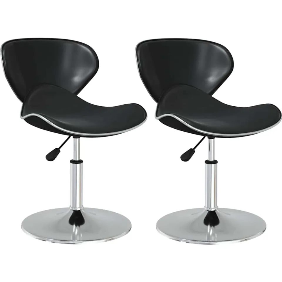 vidaXL Eetkamerstoelen 2 st kunstleer zwart
