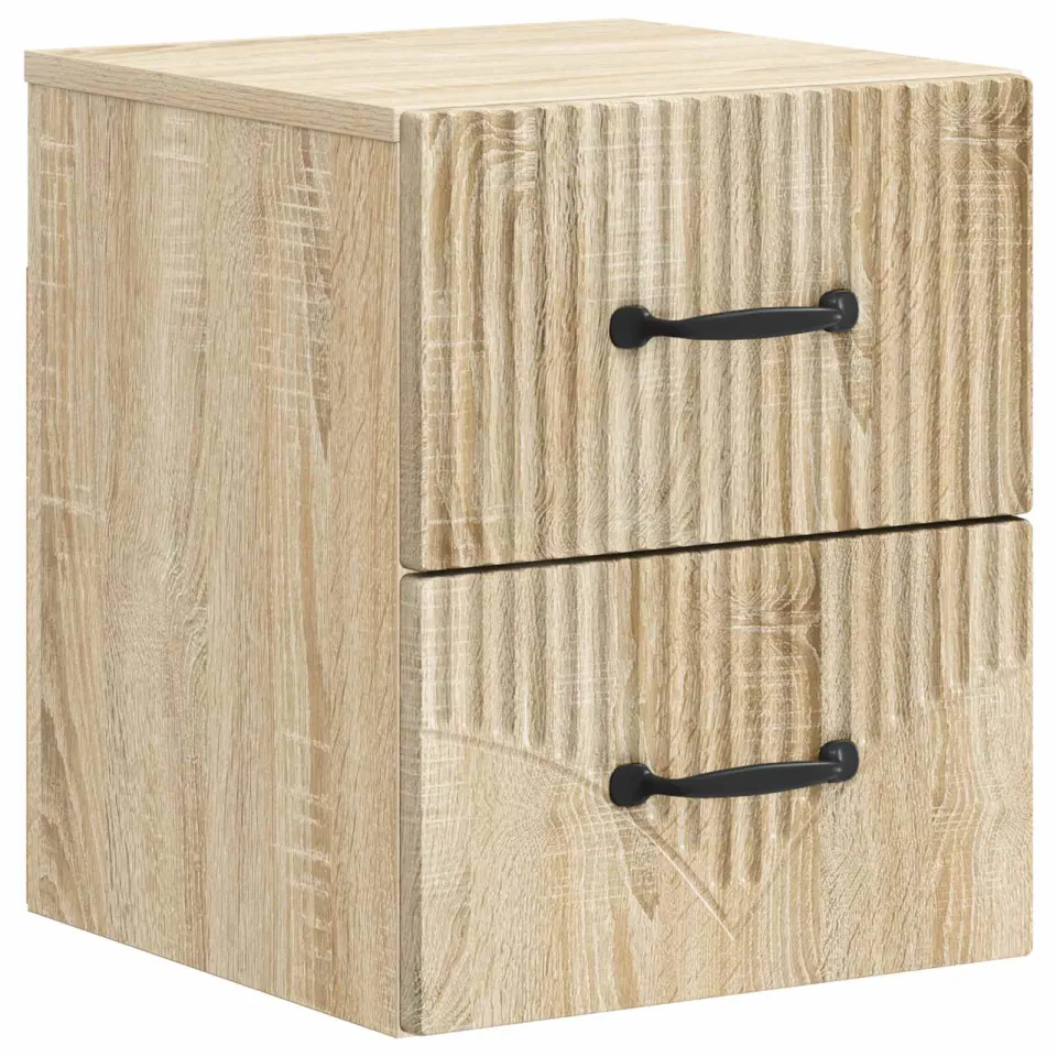 vidaXL Wandbeugel Bedkast Sonoma Eiken 34,5 x 33 x 40 cm Bewerkt hout, foto 3