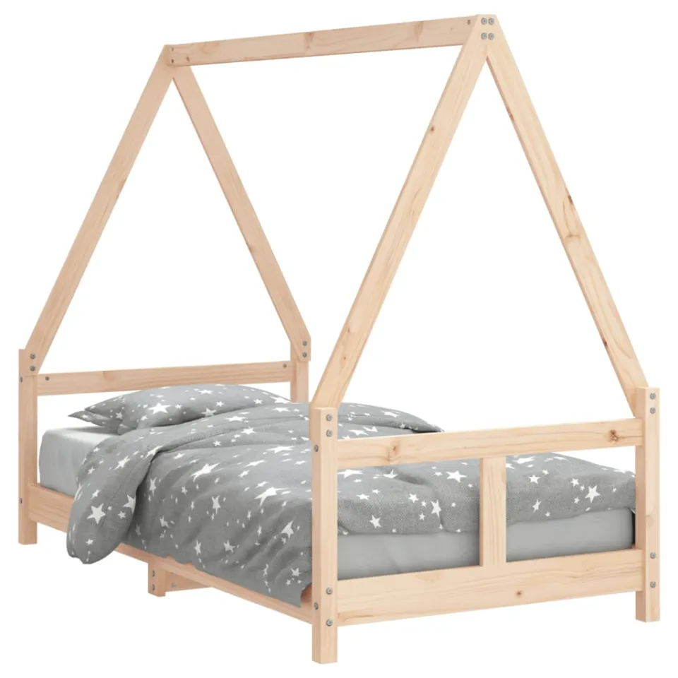 vidaXL Kinderbedframe 80x160 cm massief grenenhout bruin, foto 4