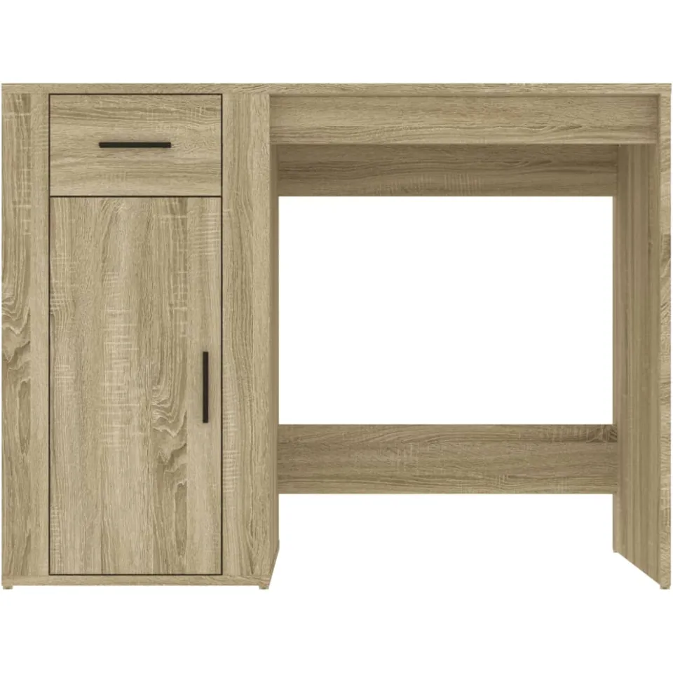 vidaXL Bureau 100x49x75 cm bewerkt hout sonoma eikenkleurig, foto 4