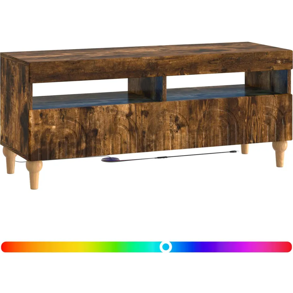 vidaXL LED tv-meubel ALKMAAR 100 x 35 x 43 cm Gerookt eiken Bruin
