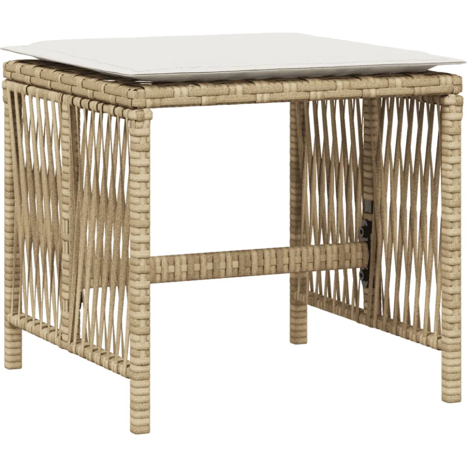 vidaXL 13-delige Tuinset met kussens poly rattan beige, foto 4