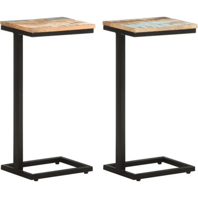 vidaXL Bijzettafels - 2 - st - 31,5x24,5x64,5 - cm - massief - gerecycled - hout Bruin