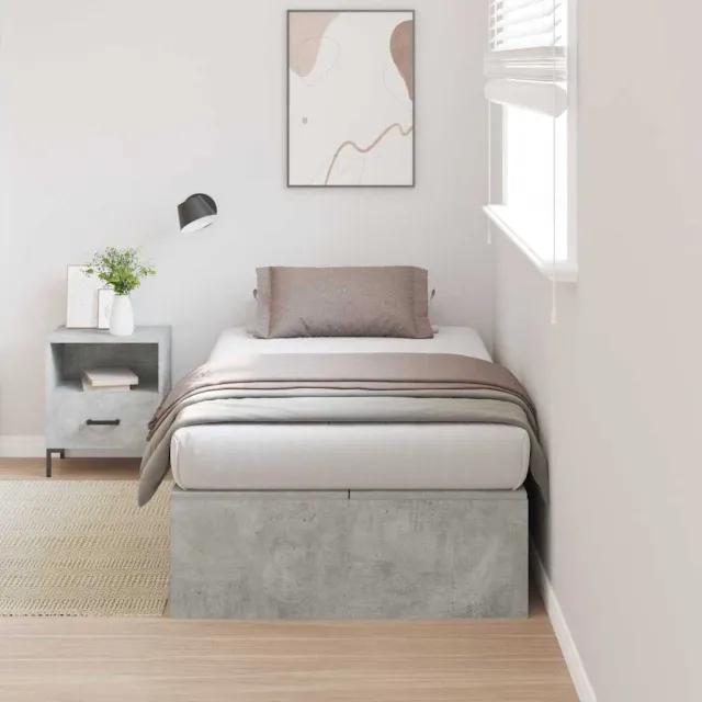 vidaXL Opbergbedframe met opslag Beton Grijs 80 x 200 cm Bewerkt hout