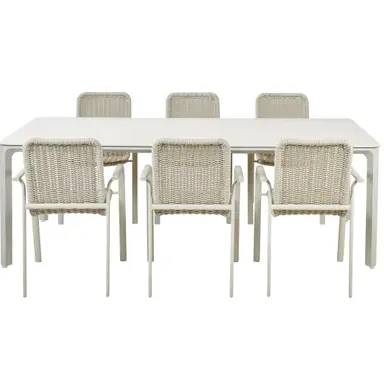 Central Park - Praxis Eigen Merk Central Park Alessio Eettafel - Sinterstone Wit - 100 X 220 X 75cm