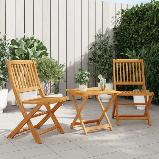 vidaXL 3-delige Tuinset inklapbaar massief acaciahout Bruin