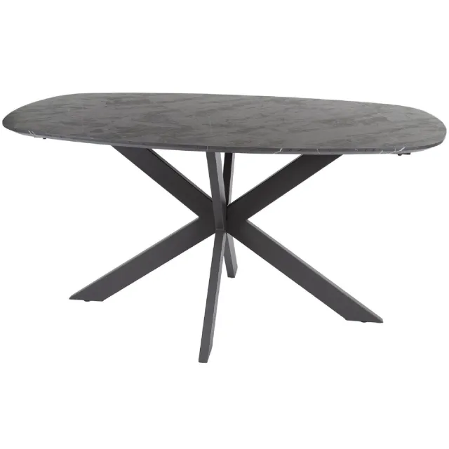 Nest of Nora Eettafel met kruispoot Jorin - Deens ovaal 150 cm - Grafiet Donkergrijs