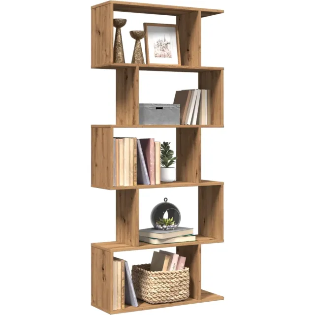 vidaXL Kamerscherm / boekenkast 5-laags 70x24x161 cm hout artisanaal Bruin