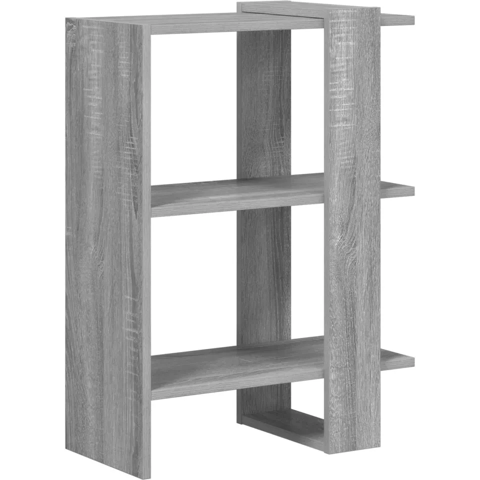 vidaXL Boekenkast 2-laags 52 x 25 x 71,5 cm Bewerkt hout Grijs Sonoma, foto 3