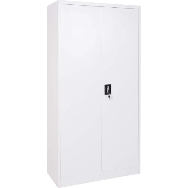 MCW Dossierkast MCW-H17, stalen kast Kantoorkast Kast, 2 deuren afsluitbaar metaal ~ 185x90x40cm wit