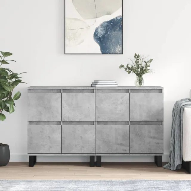 vidaXL Dressoirs 2 st bewerkt hout betongrijs