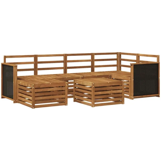 vidaXL Buiten - bank - set - 7 - st - 5-zits - Naturel - Massief - Acacia - Hout